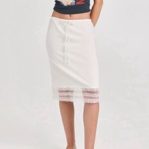 REFORMATION Emery Lace Midi Skirt Ivory M NWT